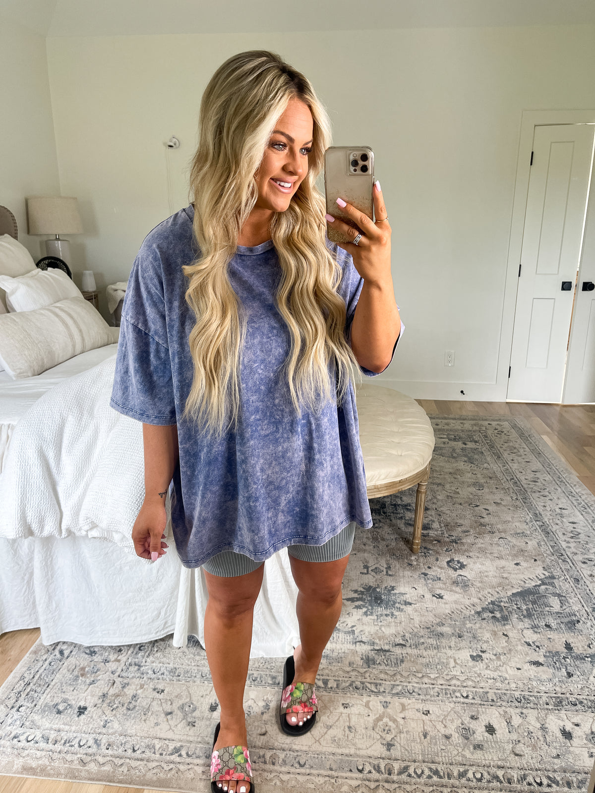 Plus Acid Wash T-Shirt Dress