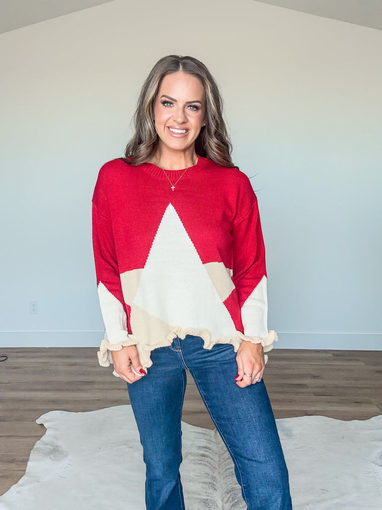 Star Ruffle Sweater