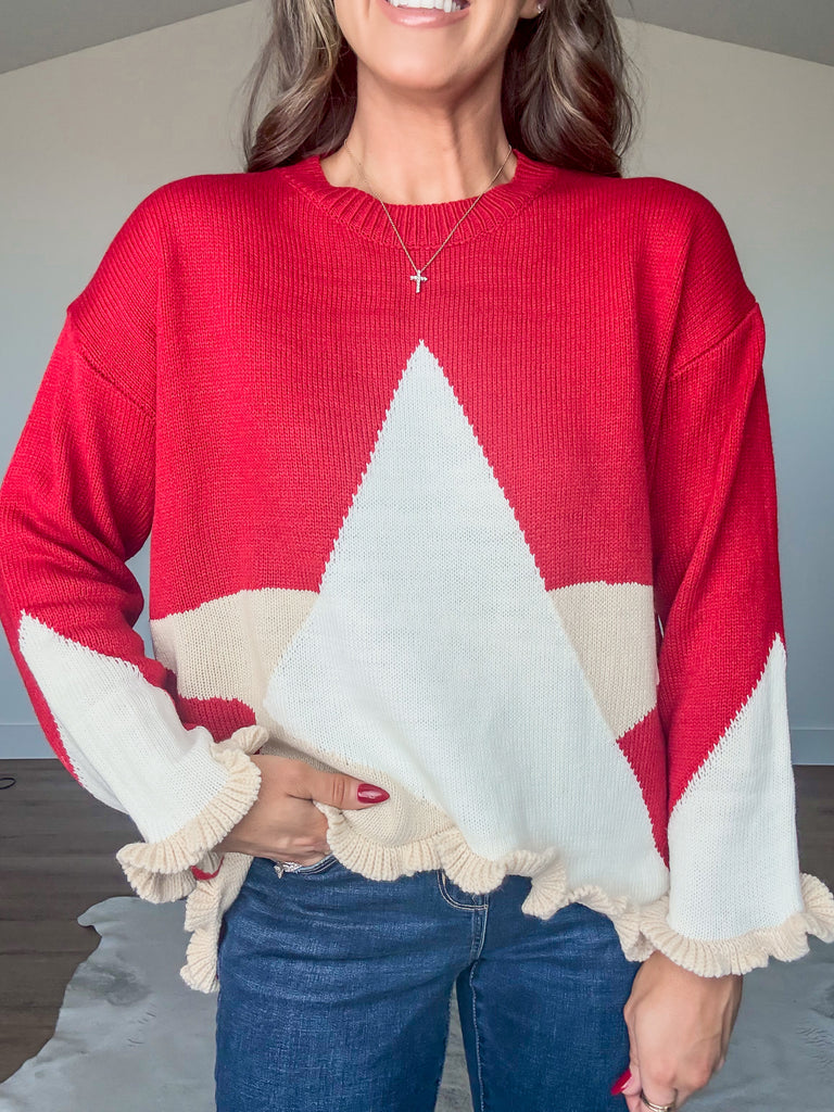 Star Ruffle Sweater